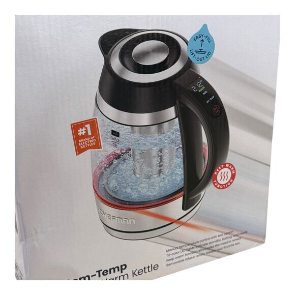 NEW Chefman 1.8L ELECTRIC TEA KETTLE Digital Precision + Tea Infuser Boil Water - Picture 2 of 7